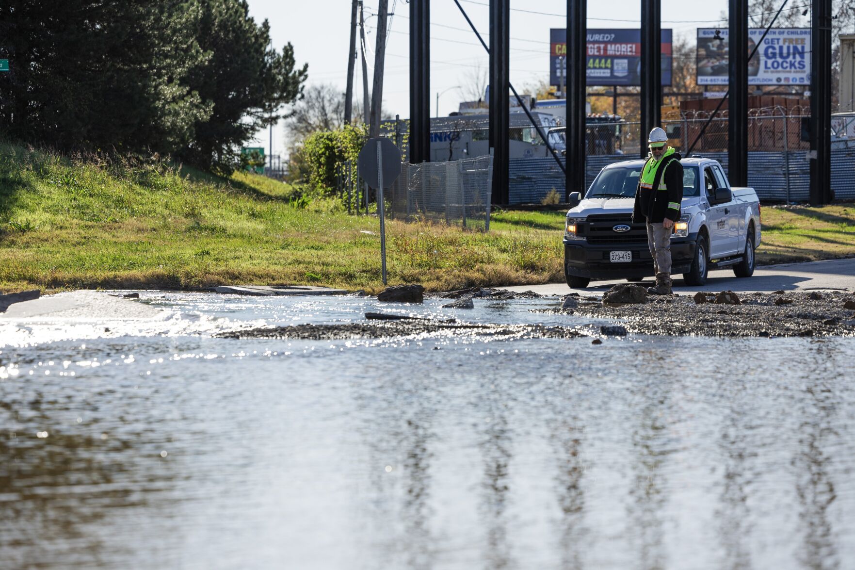 Water main break at 13th Street and Branch Street